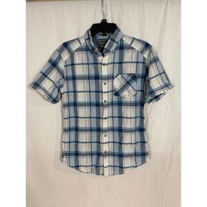 Eddie Bauer mens small button front plaid shirt